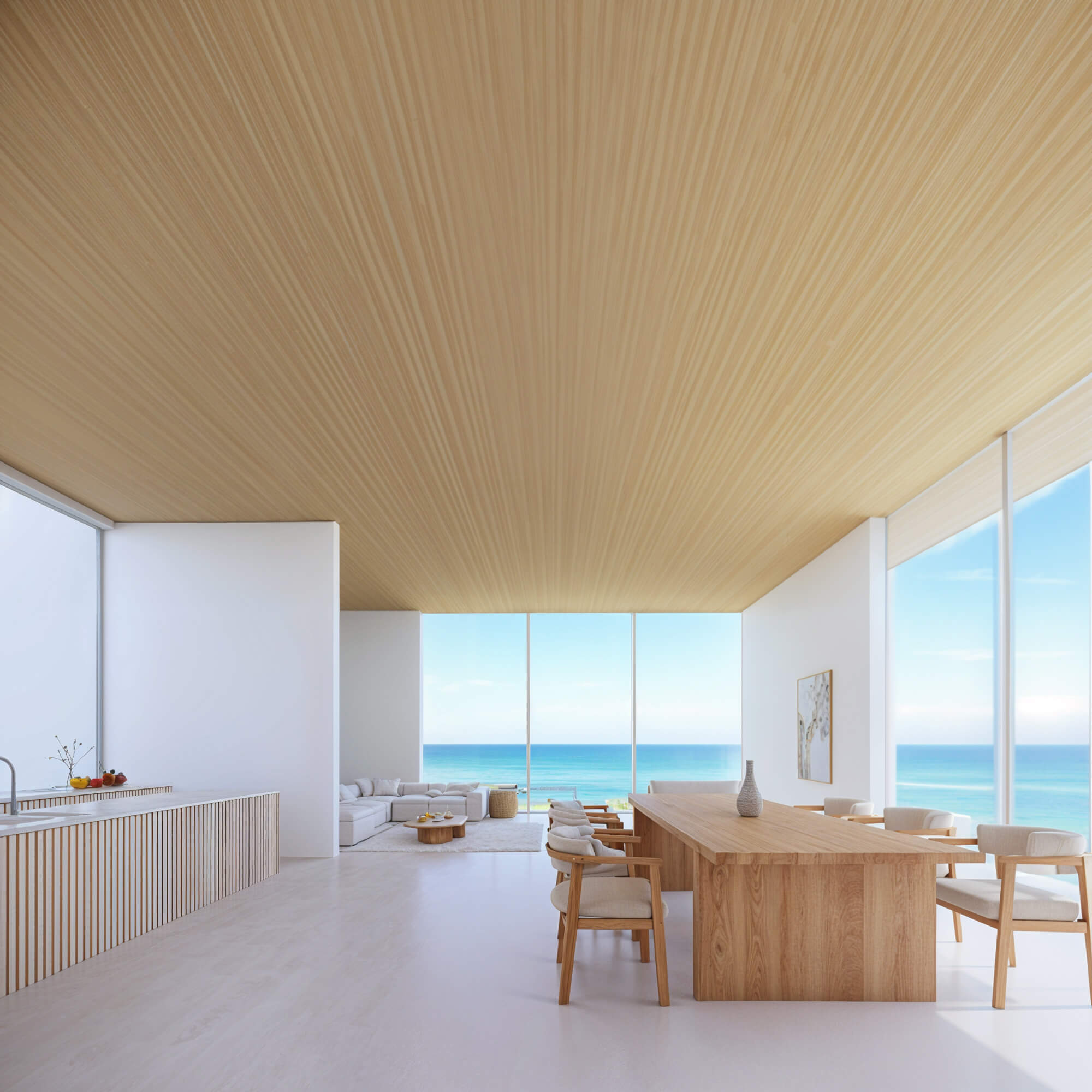 Dining kitchen with panoramic ocean view