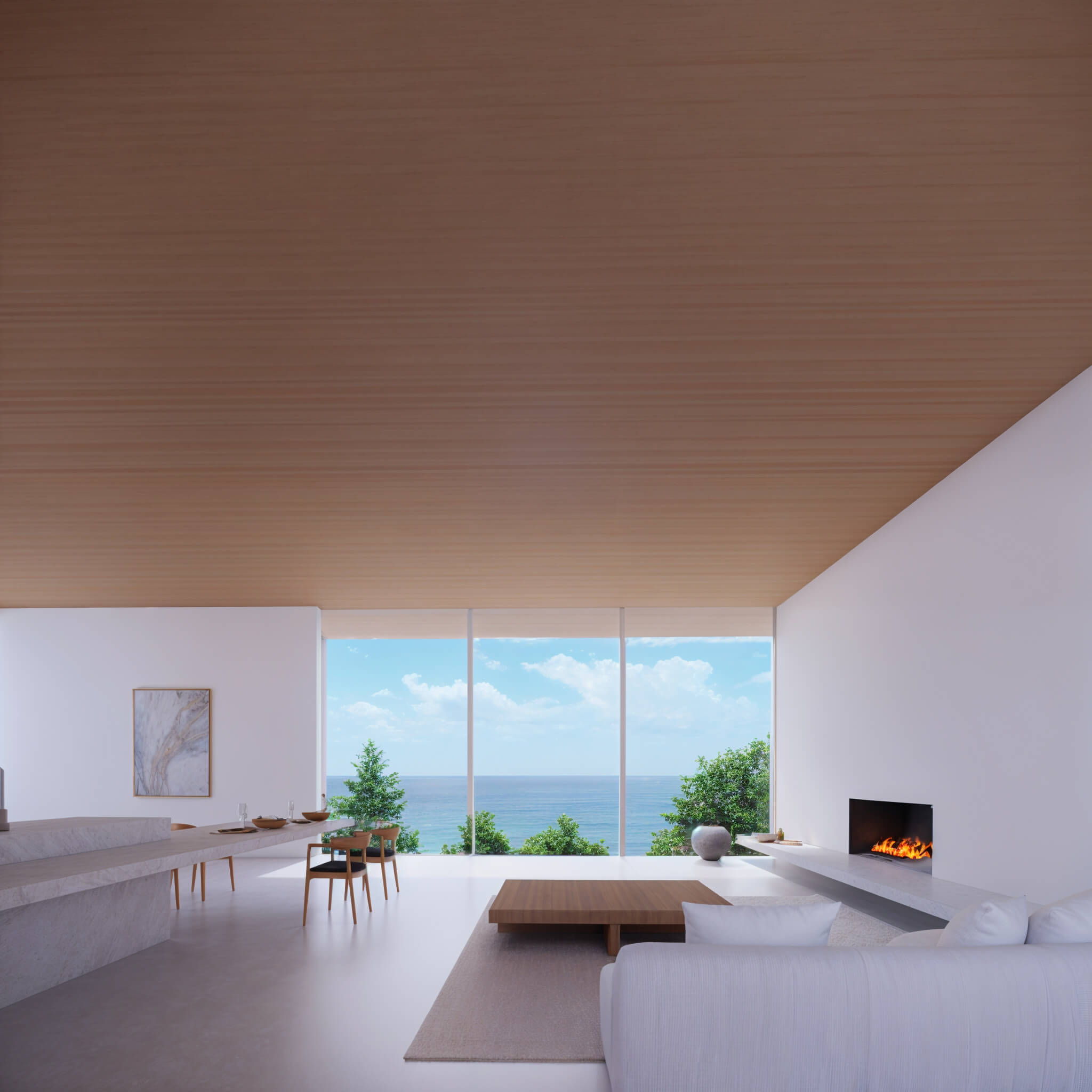 A living space where modern architecture meets nature in harmony